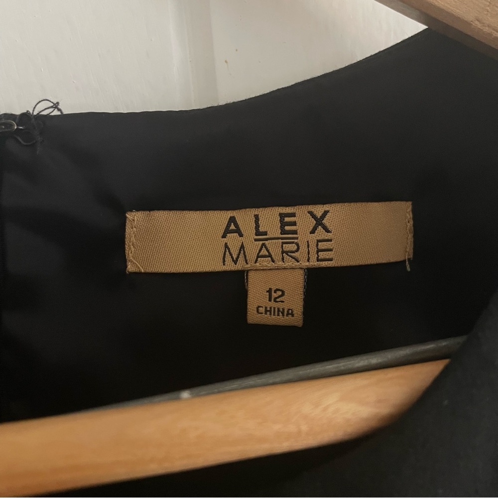 Alex Marie Black Sleeveless Sheath Midi Dress Cutout Minimalist Classic - Picture 2 of 8